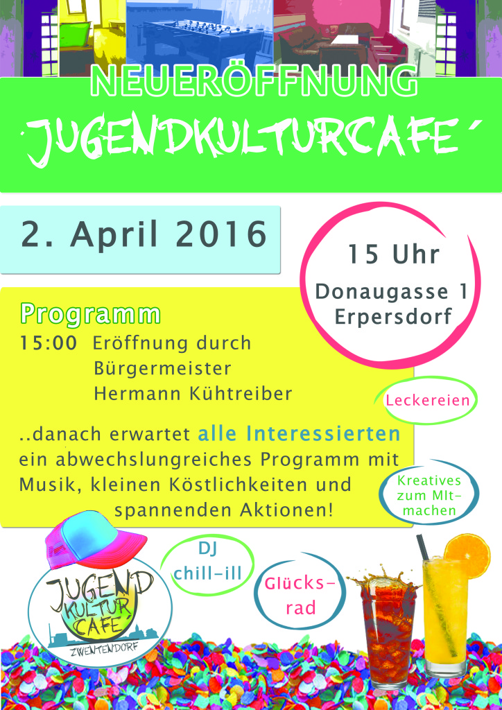Plakat Eröffnung Jugendkultur Cafe